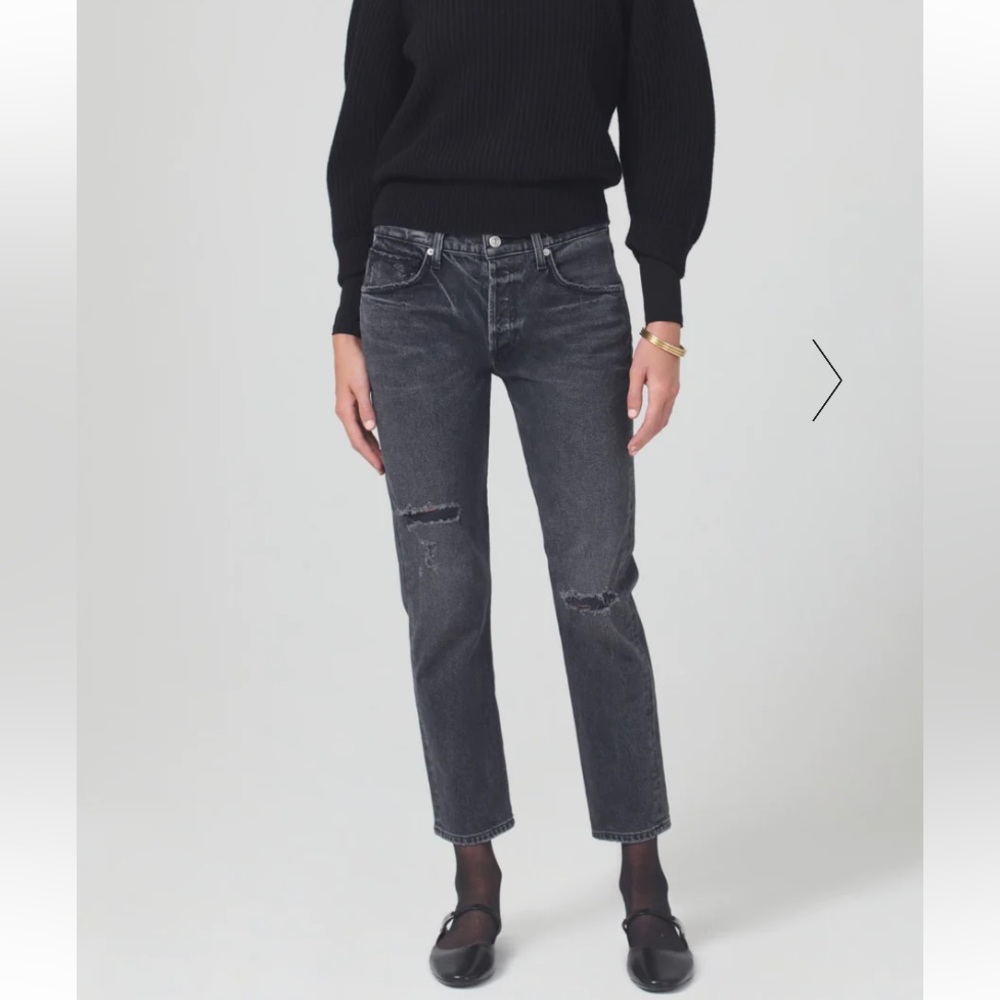 C of H Black Emerson Slim Boyfriend Jeans 6,pocket slightly crop size 26